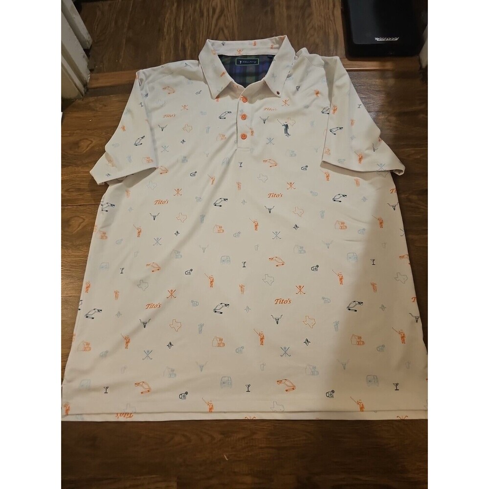 William Murray Polo Shirt Men XL White Tito's Vodka Recipe For Success